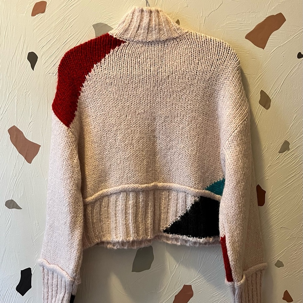NWT Zara Colorblock Turtleneck Knit Sweater size M - Picture 8 of 11